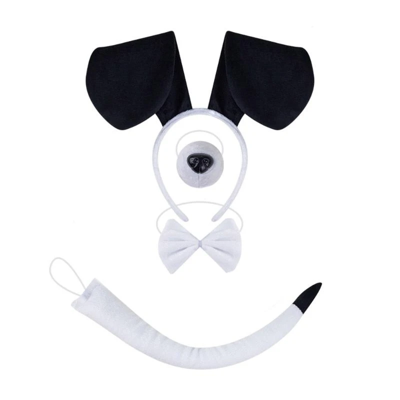 R1WE 개 코스프레 의상 장식 액세서리 키즈 개 드레스 축제 봉제 장식품 귀여운 강아지 머리띠 코스프레 소품