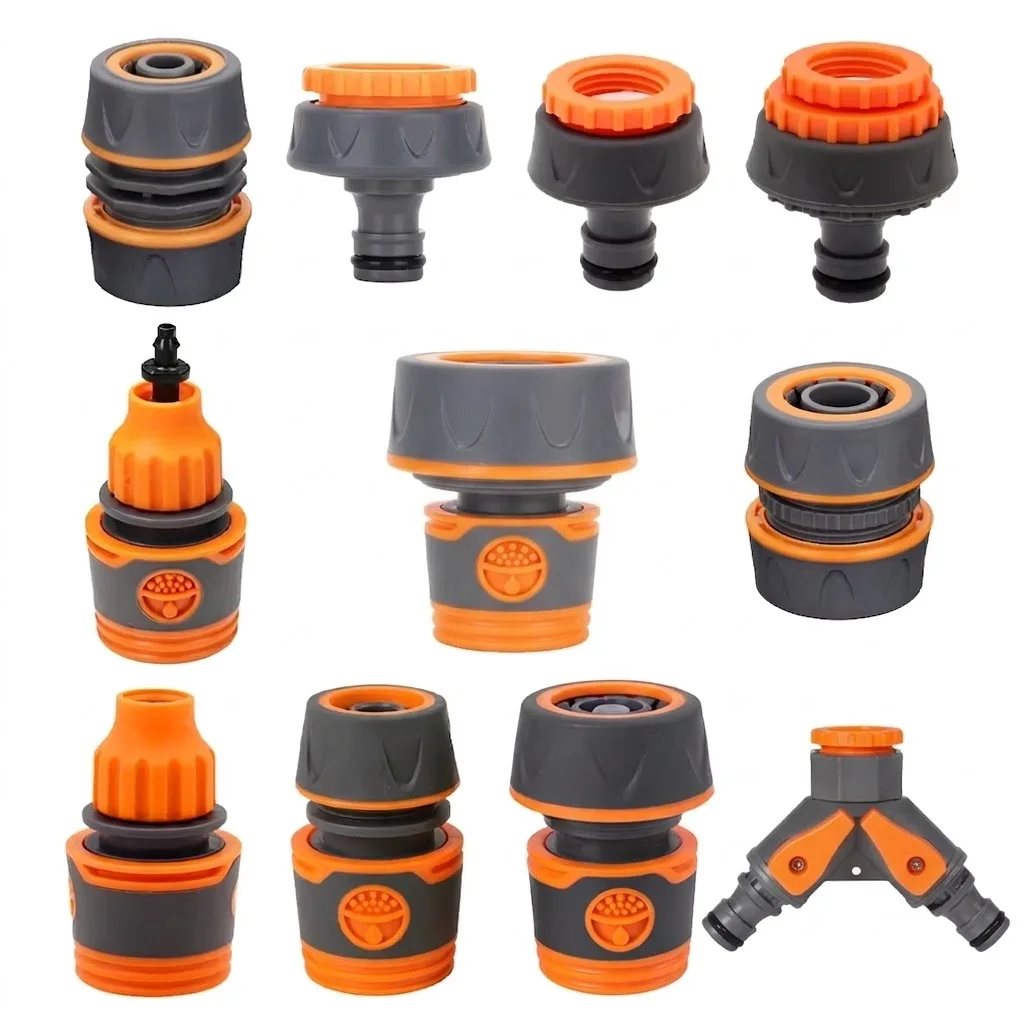 OD 16mm 20mm Garden Hose Waterstop Fittings Quick Connecter Nipple 1/2'' 3/4'' 1'' Tubing Repair Adapter For Watering Gun
