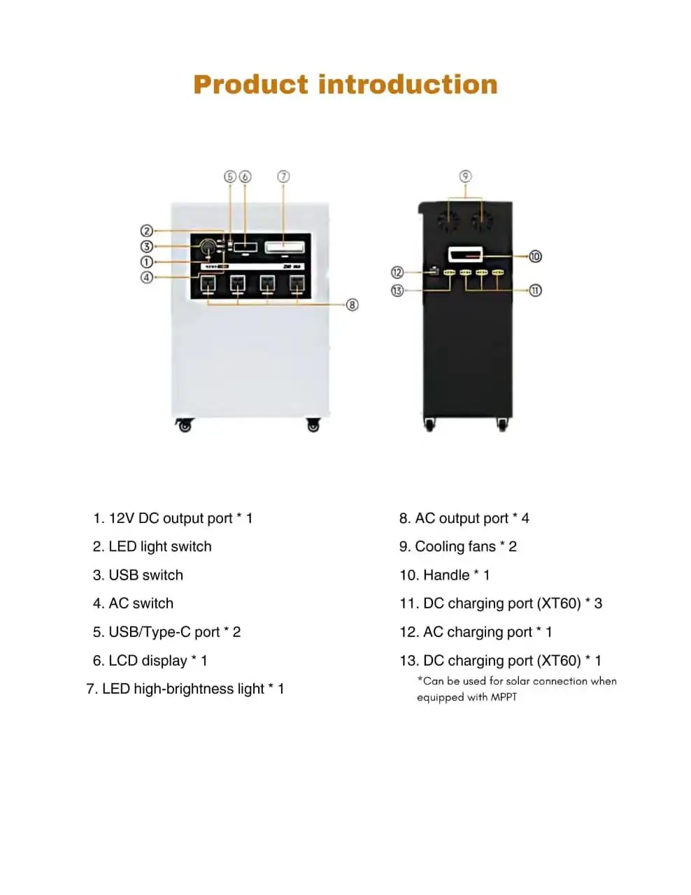 Portable 5KW and 5kWh Solar Generator for Home Appliance