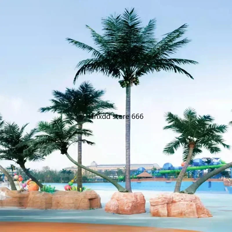 Imitation Coconut Tree Landscape Shopping Mall Large Palm Tree Decorative Basin Tree Planting