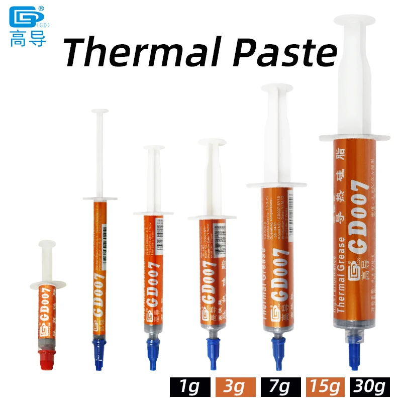 GD007 Thermal Paste Conductive Grease Heat Sink Compound Plaster 6.8 W/M-K For Game PC PS5 CPU GPU Cooling Cooler 1/3/7/15/30 g