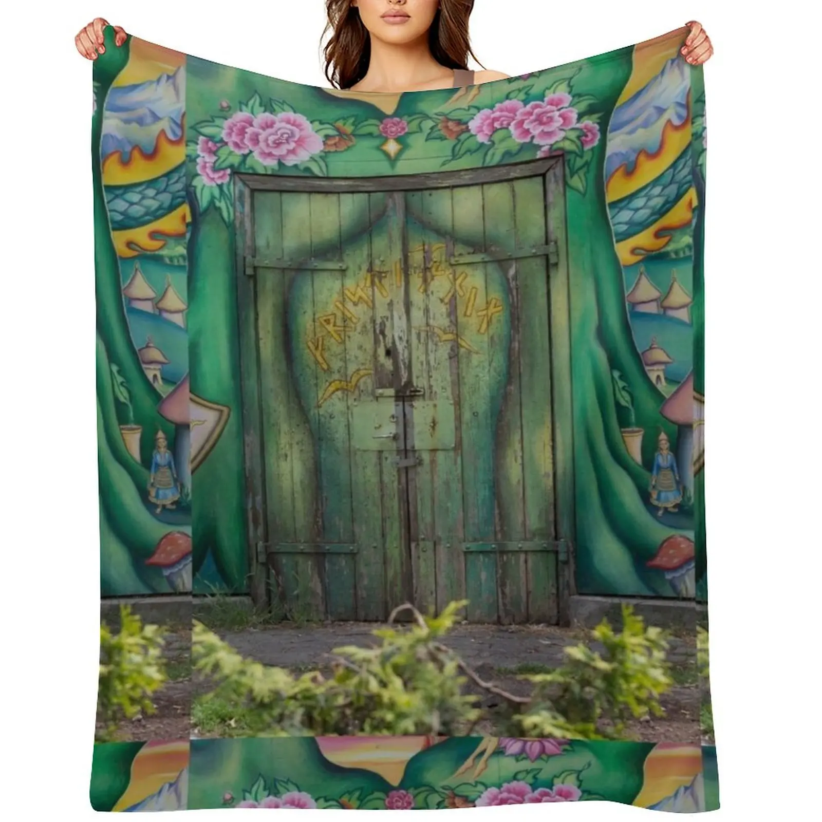 Зеленая дверь, Копенгаген, Кристиания Плед Роскошные роскошные зимние кровати Одеяла для диванов Одеяла