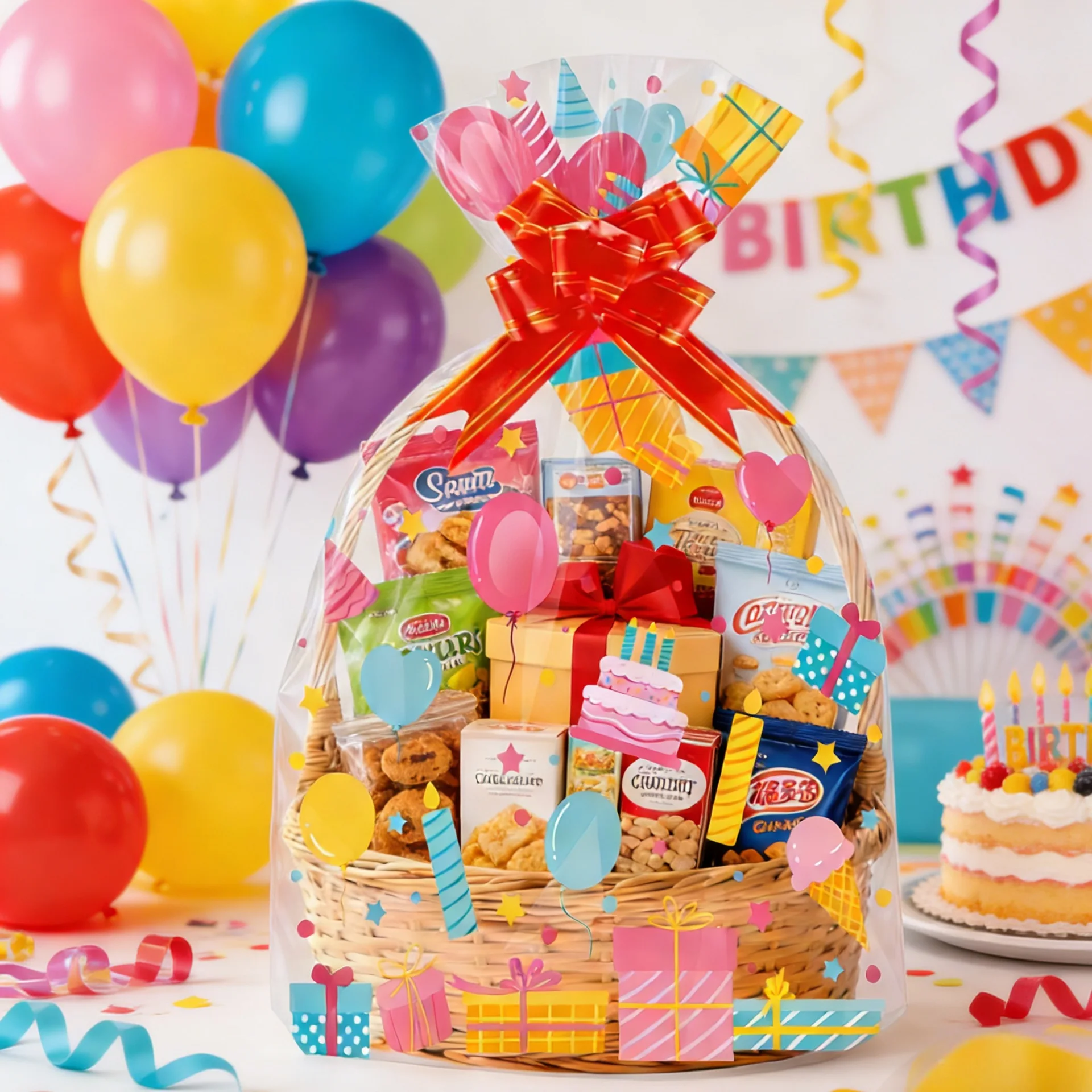 20 шт. прозрачных пакетов OPP  – обзор и цена Snacks Food Gift Baskets