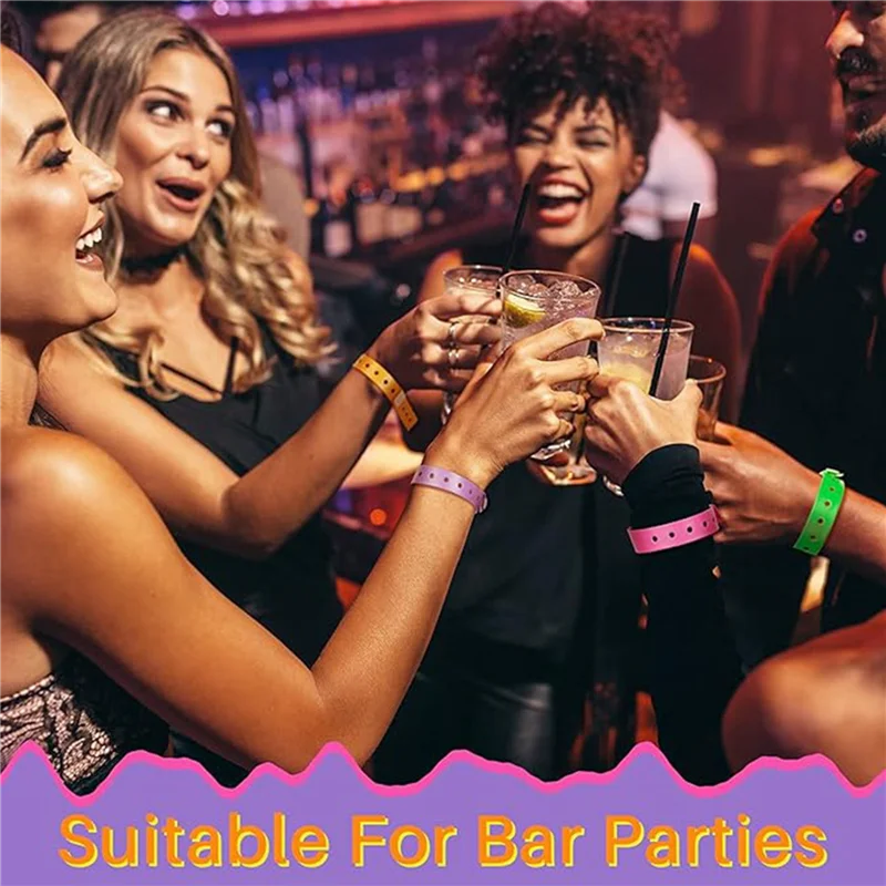 HJ-240Pcs 비닐 손목밴드 플라스틱 이벤트 손목밴드 이벤트 콘서트 카니발 나이트클럽을 위한 다채로운 손목밴드, 세트 2