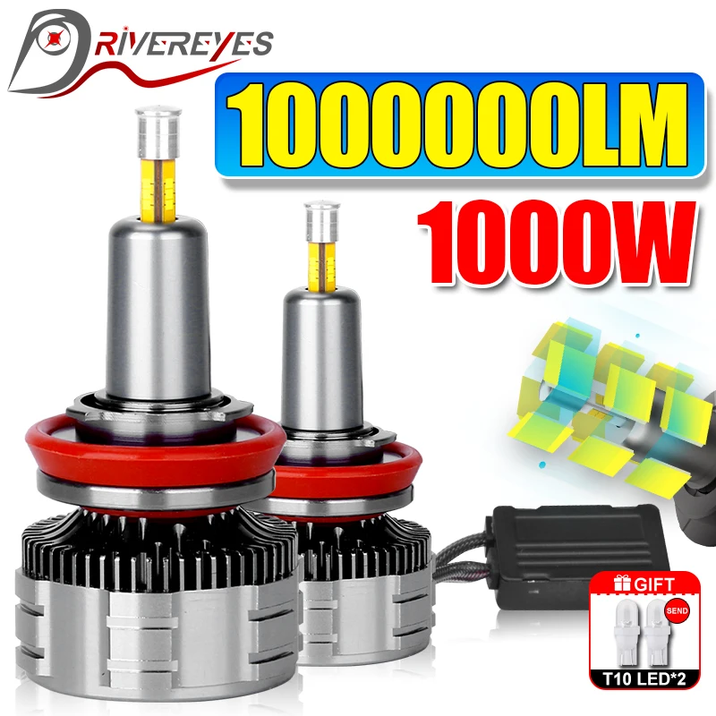 1000W H7 H11 H4 LED 360 3D CSP CHIPS HB3 9005 HB4 9006 9012 HIR2 Canbus No Error H1 H8 H9 PTF Car Headlight T10 Fog Lamp 12V 24V