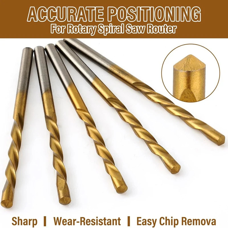 50 Pieces Drywall Pilot Point Cutting Drill Bits 1/8 Inch Diameter Drywall Drill Bits Drywall Tools For Spiral Saw