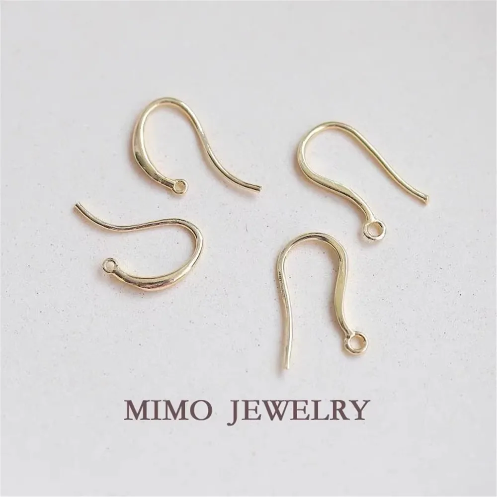 Gold-plated Export Simple French Simple Glossy Ear Hook Temperament DIY Work in Progress Earrings