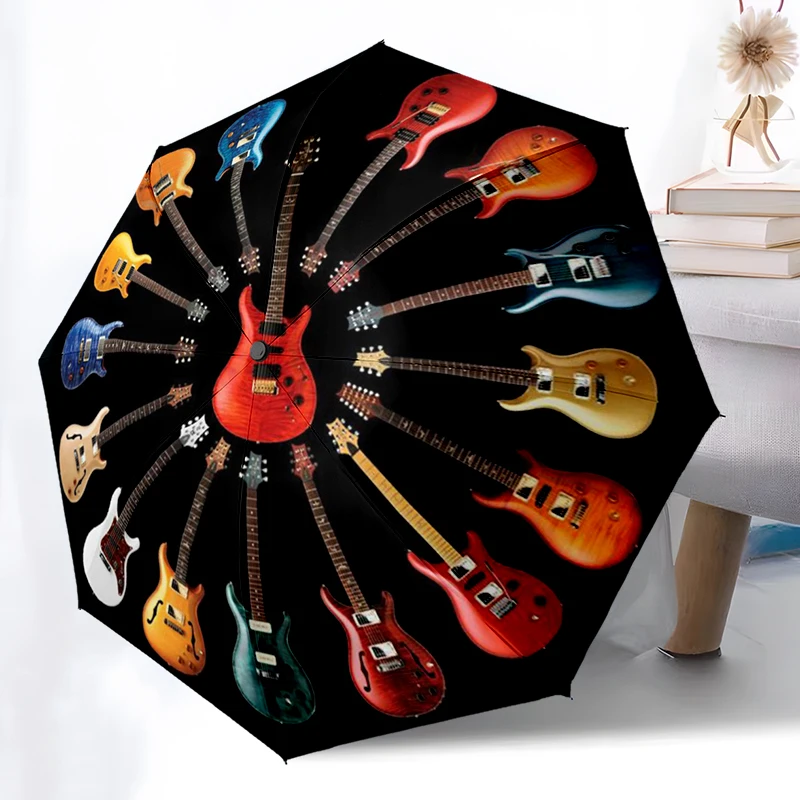 

Colorful Retro Guitar Umbrella Automatic Open/close, Iron Frame & 8-Rib Structure, Umbrella for Women & Men, Christmas Gifts