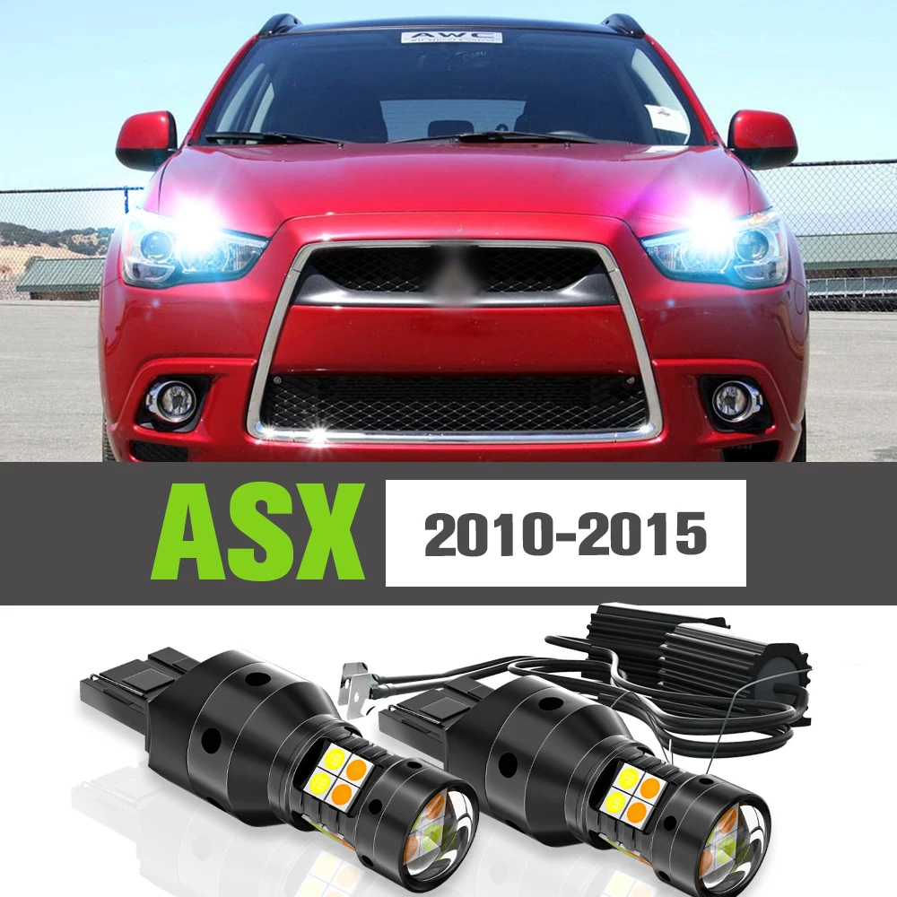 

2x LED Dual Mode Turn Signal+Daytime Running Light DRL Accessories Lamp For Mitsubishi ASX 2010-2015 2011 2012 2013 2014