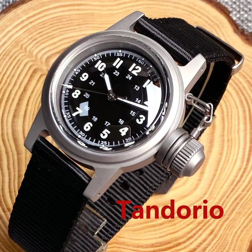Tandorio 36mm 20ATM Diver Men Watch Sapphire Glass Sandblast Aviation Style Automatic Miyota 8215/PT5000 Mechanical Wristwatch view 5
