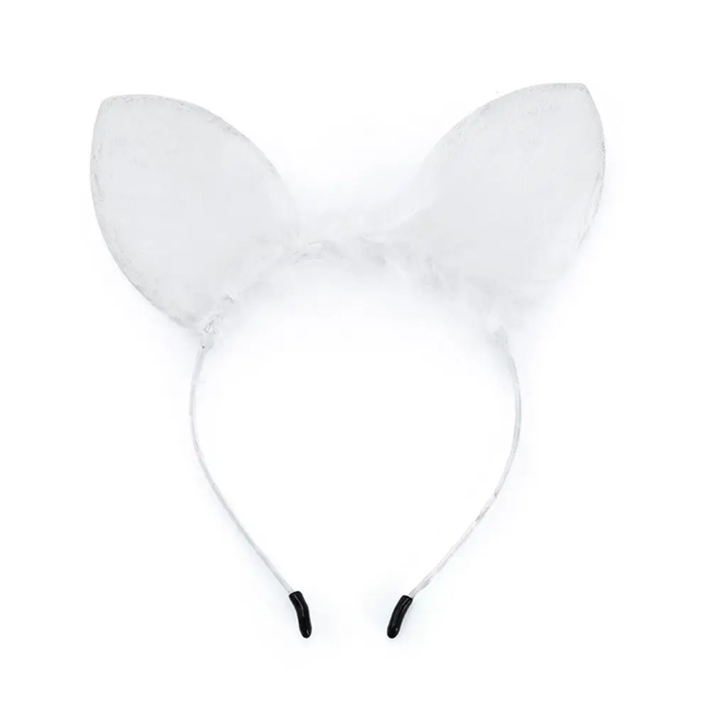 Cute Thin Cat EarsHairband Head Bezel Bow Lace Headband Hair Hoop Hair Accessories Hair Band Lady