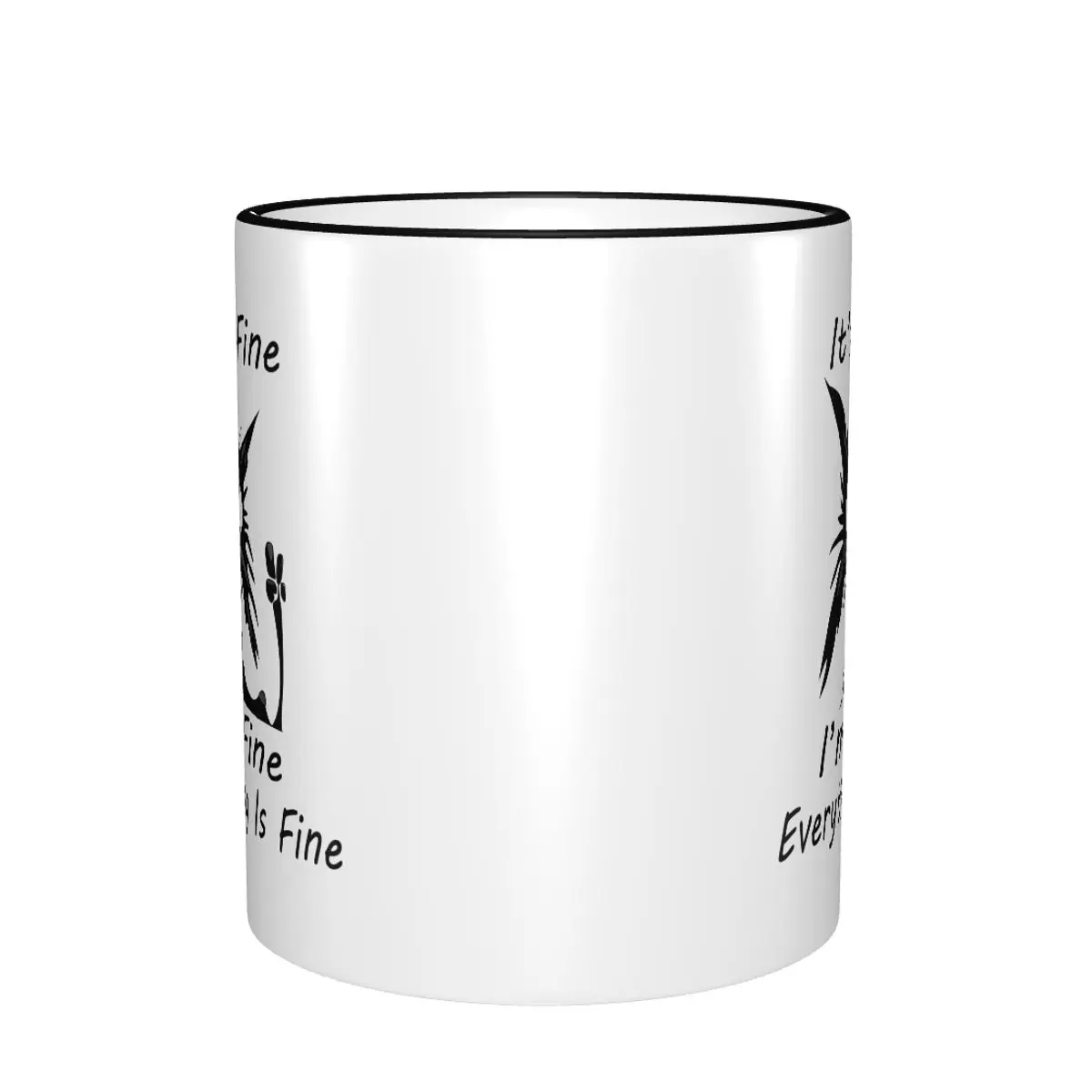 Funny Cat Meme It's Fine Im Fine Everything Is Fine Meme Mugs Funny Tea Cup Gifts For Friends