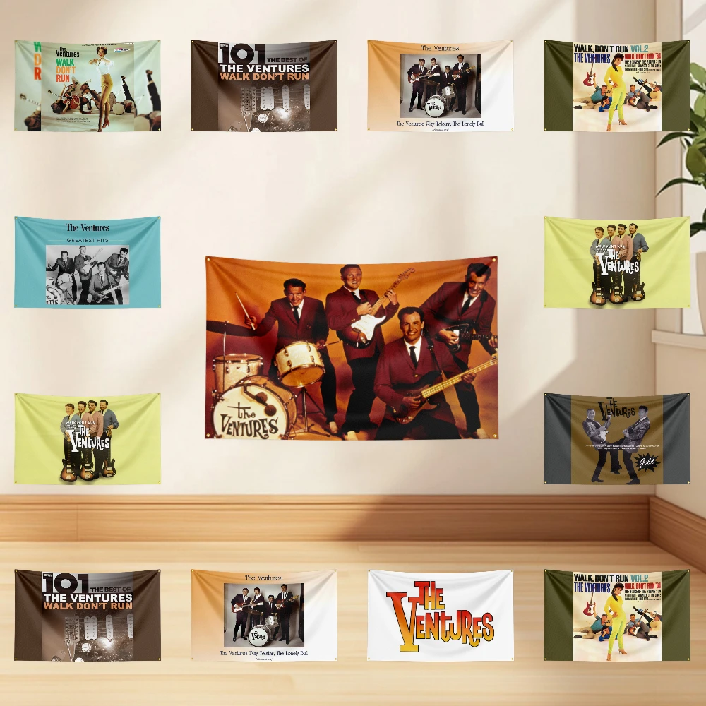 

3x5ft T-Th-e-Ventures Flag Professional Flag Polyester Digital Printing Flagge Banner For Decoration Garage Room Home