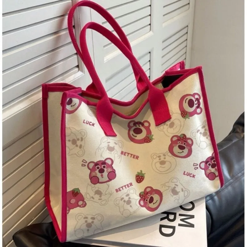 Disney lotso cartoon animation cute fashion versatile shoulder bag large capacity book student class commuting bag handbag bag