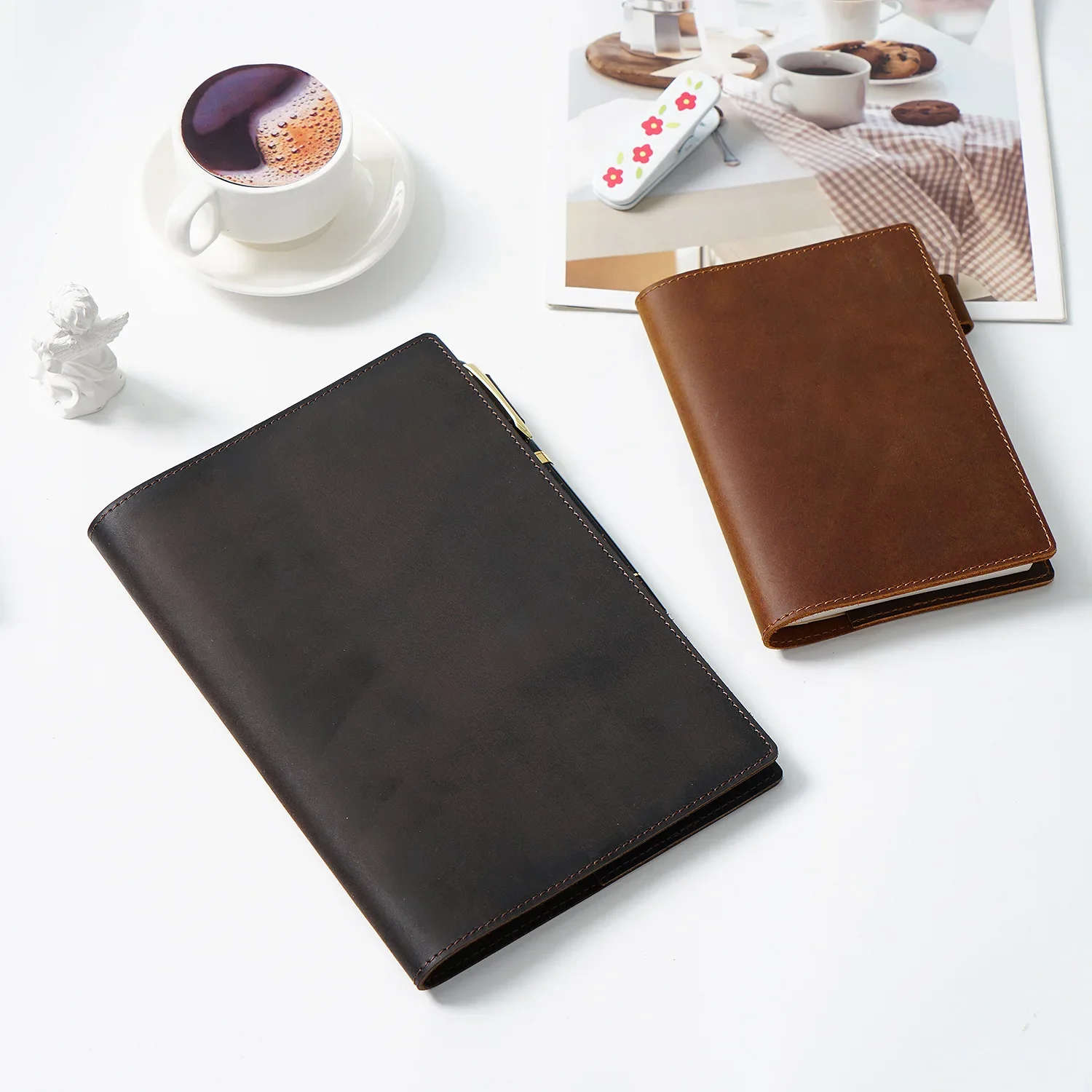 100% Genuine Leather Notebook Planner Book Cover A5 A6 Diary Original Retro Cowhide Journal Drawing Sketchbook Diary Cover