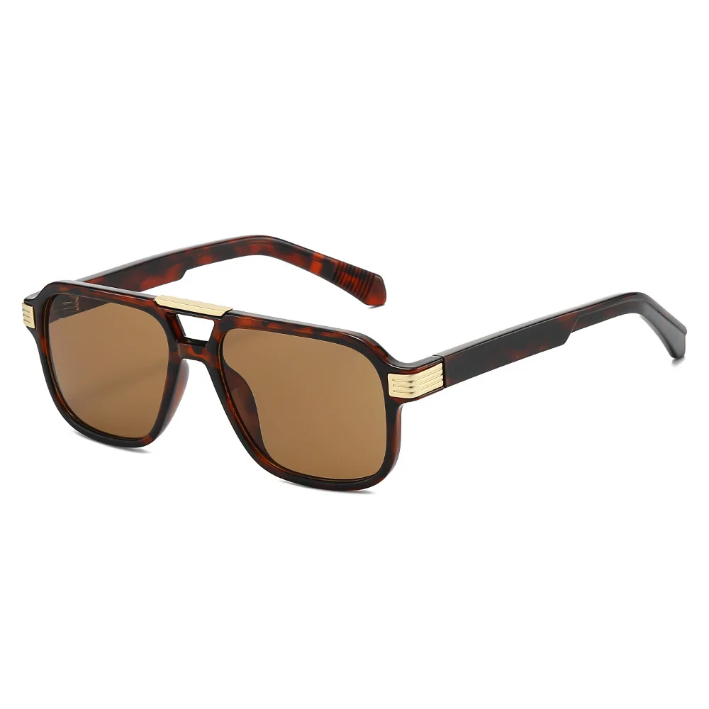 

10825 Stylish Pilot Sunglasses for Men Women, Fashion Double Bridge Sun Glasses, Vintage Aviator Shades with Metal Pins 603422