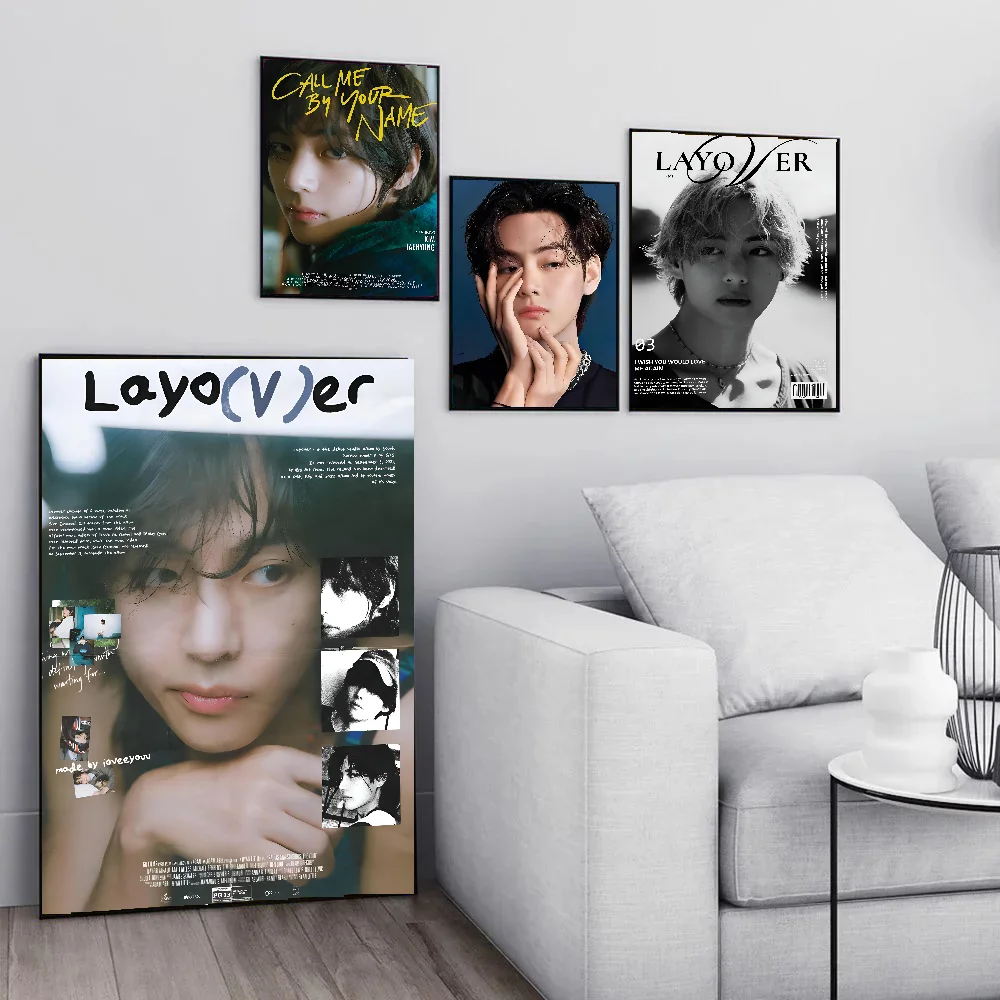 Singer Kpop K-Kim T-Tae H-Hyung V Layover Poster Paper Print Home Living Room Bedroom Entrance Bar Cafe Art Painting Decoration