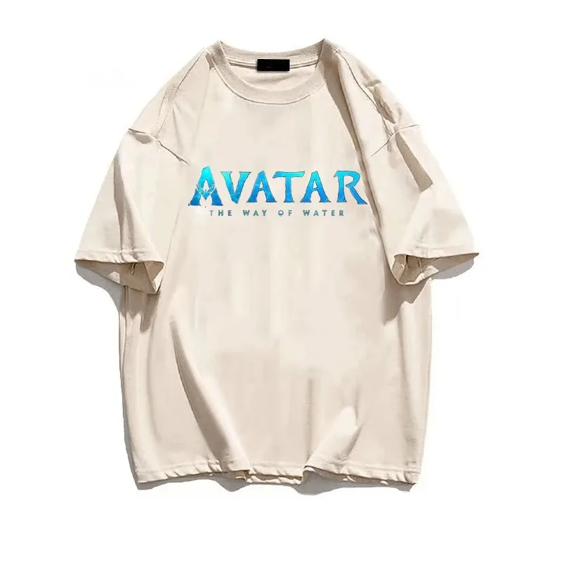 Avatar Graphic T Shirts Men Cotton Beige T-shirt Harajuku Streetwear Retro The Way of Avatar Water Street Quality Top Tees