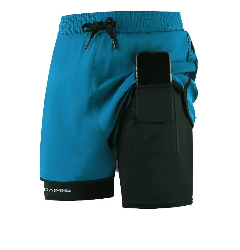 New Double layer running shorts light Weight ultra short sportswear Gym stretch waist Tight quick-drying Bottoms Men Summer