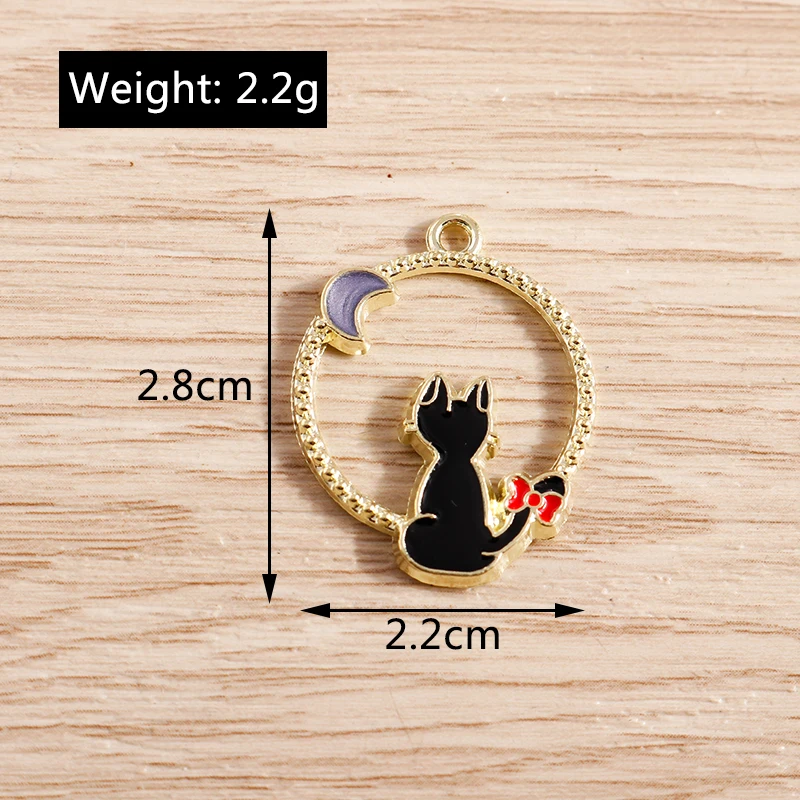 10 teile/los Cartoon Emaille Tier Katze Charms für Frauen DIY Ohrringe Anhänger Halsketten Handgemachte Armband Dekoration Schmuck Machen – Detail 29