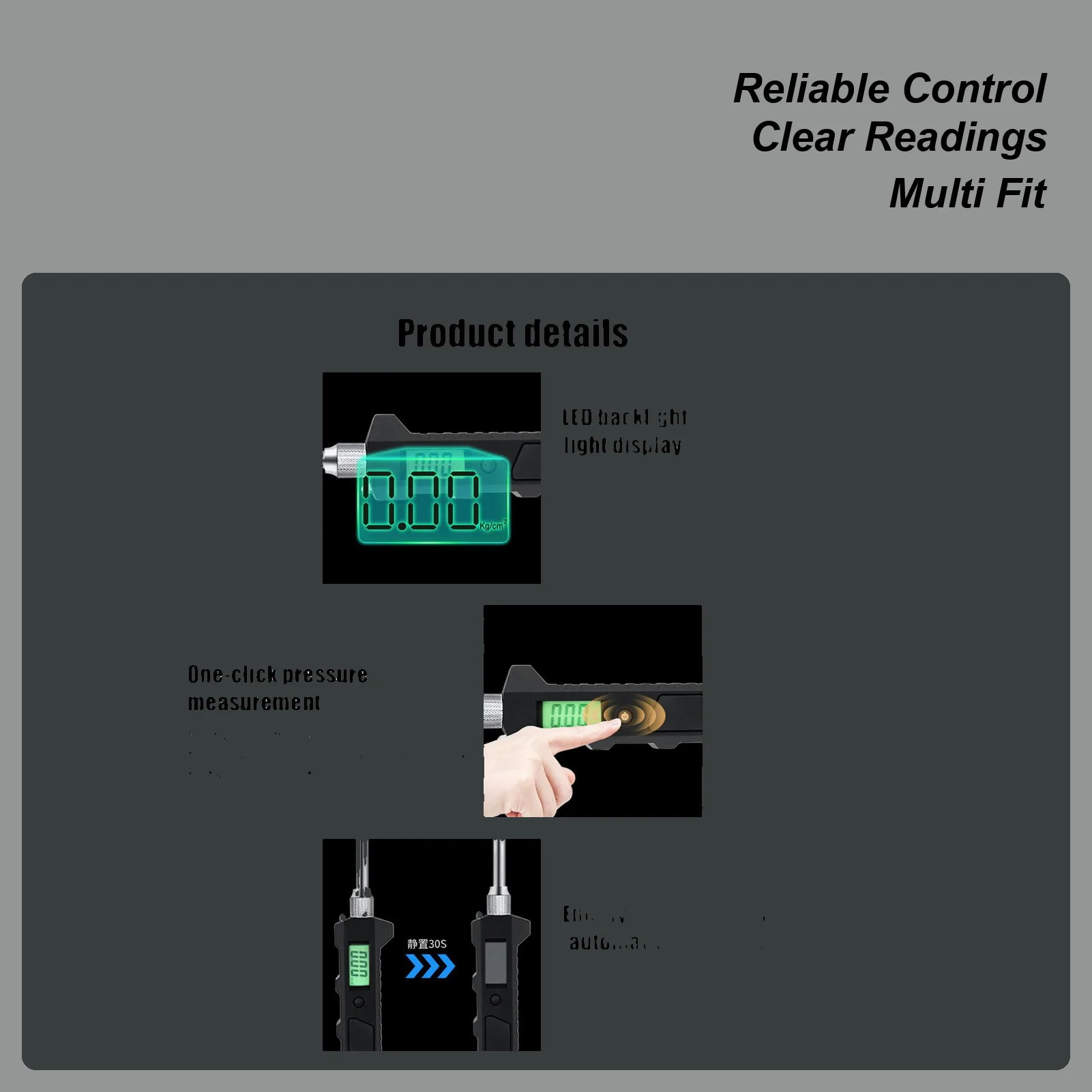 

Манометр для шин, тестер с ЖК-дисплеем, манометр с двойной головкой и подсветкой для водителей, внедорожников, обслуживание автомобильных грузовиков