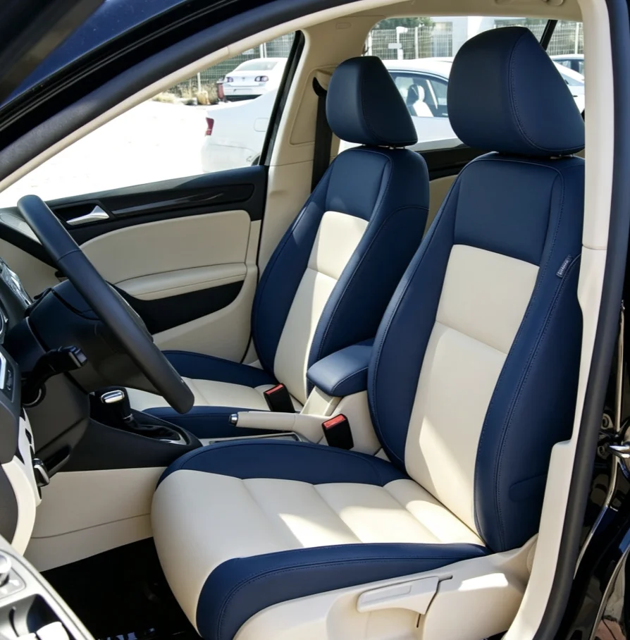 Für Golf 6 2009~2012 Maßgefertigte Autositzbezüge Luxuriöses Nappaleder 100% Passgenau Innenausstattung 360 ° Vollständige Abdeckung – Detail 5