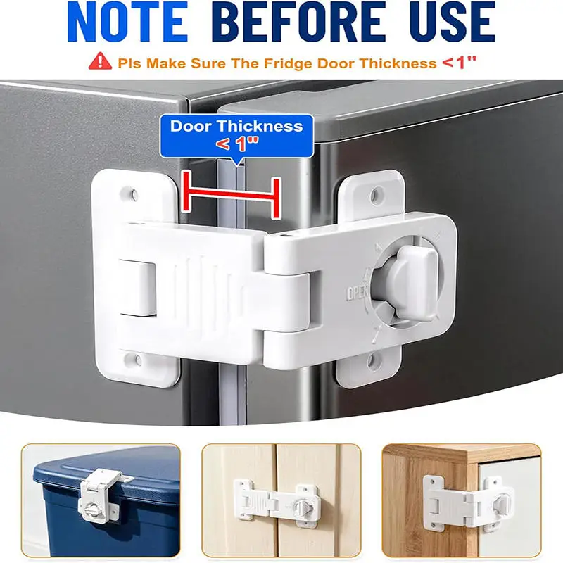 Refrigerator Lock Adhesive Keyless Freezer Locks Refrigerator Door Locks Child Proof Fridge Lock Oven Baby Proofing for Cabinets