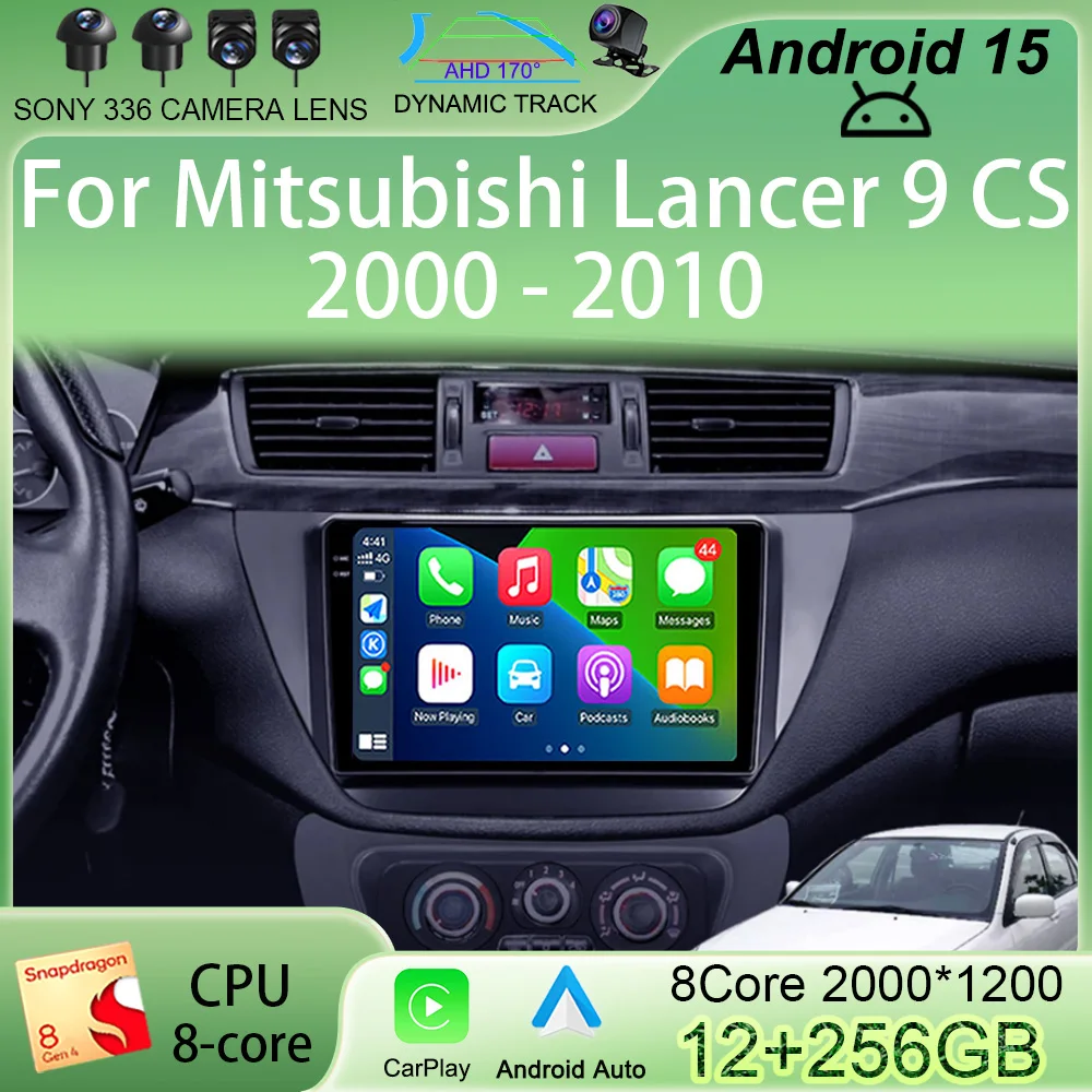 

For Mitsubishi Lancer 9 CS 2000-2010 Android 15 Car Radio Multimedia Video Player 2Din GPS Carplay DVD Head Unit Stereo NO DVD