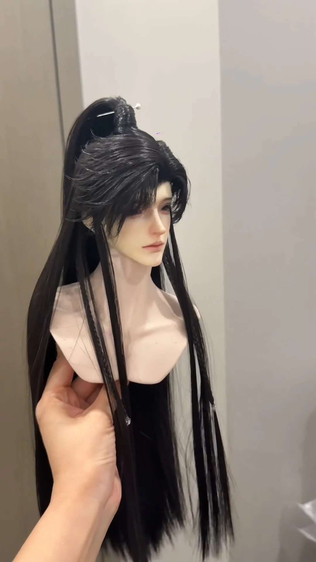 1/3 BJD Wigs Ancient Costume High Ponytail Long Hair Styling Samurai Hanfu Wig For SD13 SSDF ID75 Uncle Doll Accessories A2230