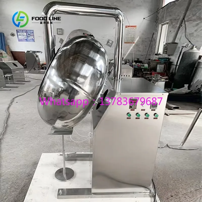 Customized Food Grade Film Coating Machine Big Pan for Honey Nut Seed Chocolate Sugar Candy Color Other Sugary Products