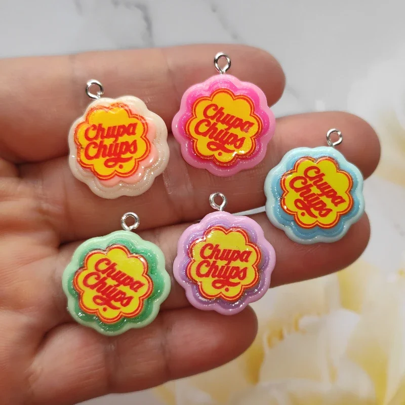 10pcs Colorful Candy Charms Cute Flower Candy Pendants Flat Back Cabochon Craft DIY Jewelry Making Bracelet Earrings Accessories