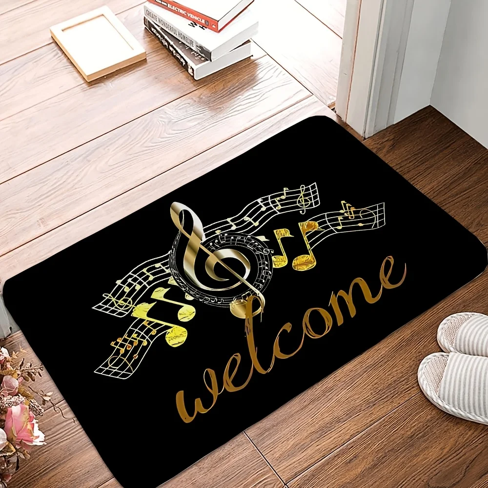 Paillasson de bienvenue avec Note de musique, décorations pour la maison, salon, balcon, couloir, entrée, chambre à coucher, salle de bain, toilettes, flotteur antidérapant