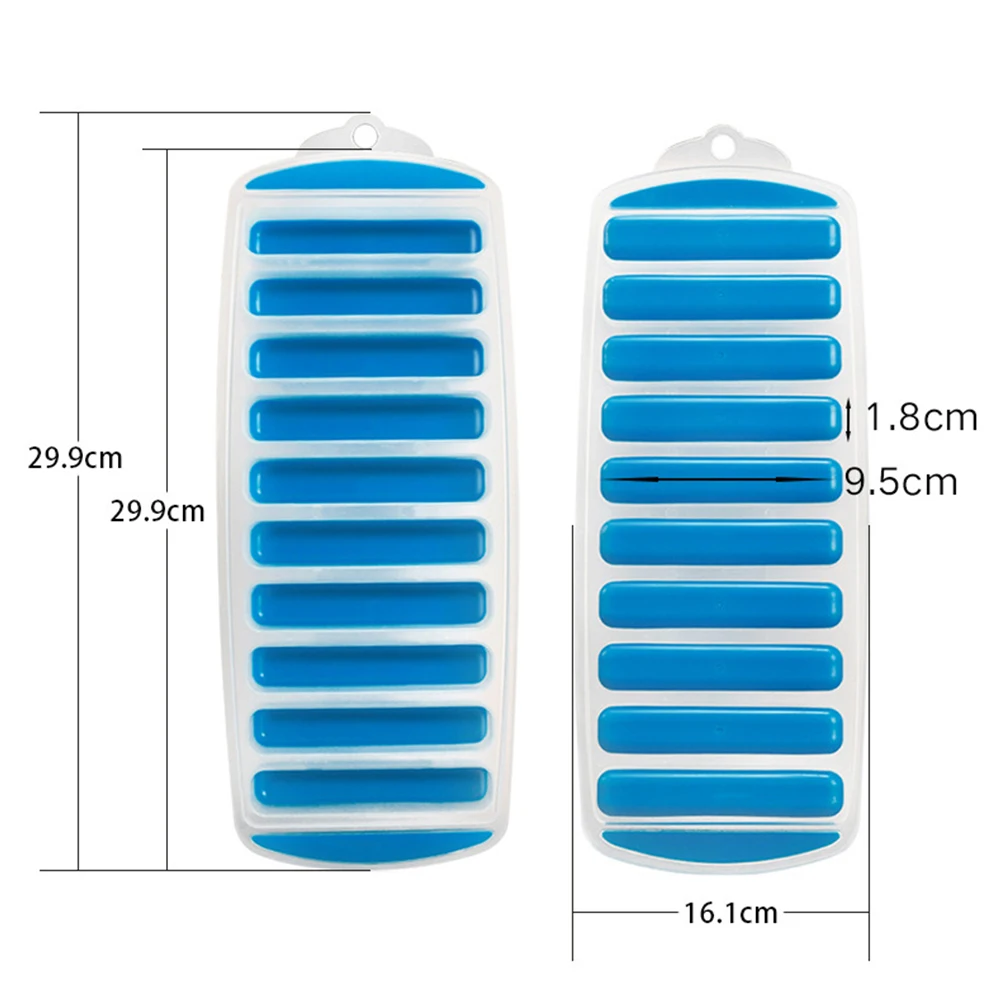 

8pcs Plastic Ice Mold Cube Tray 10 Holes Long Thumb Molds Ice Strip Maker DIY Kitchen Tool Set Safe PP