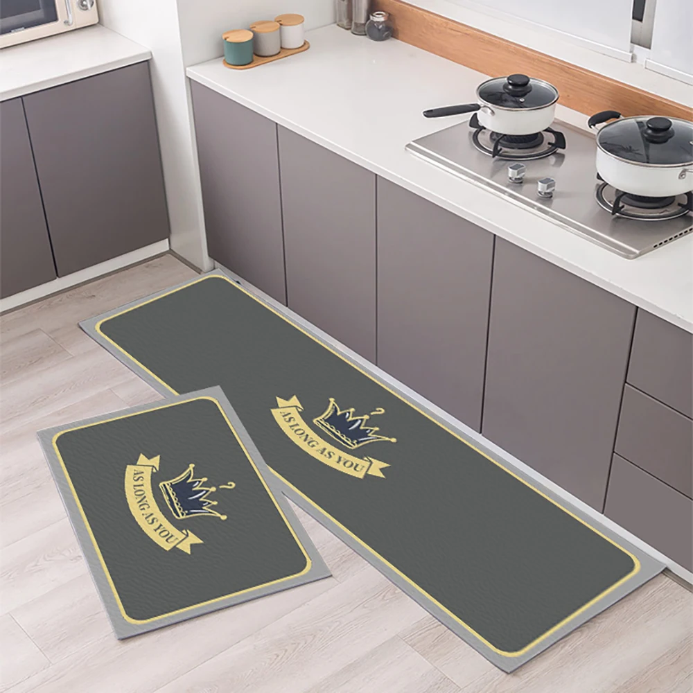 

Kitchen Absorbent Mat Non-Skid Waterproof Wipeable Comfort Standing Kitchen Rugs and Mats Wipeable Wash Free Long Strip Carpet