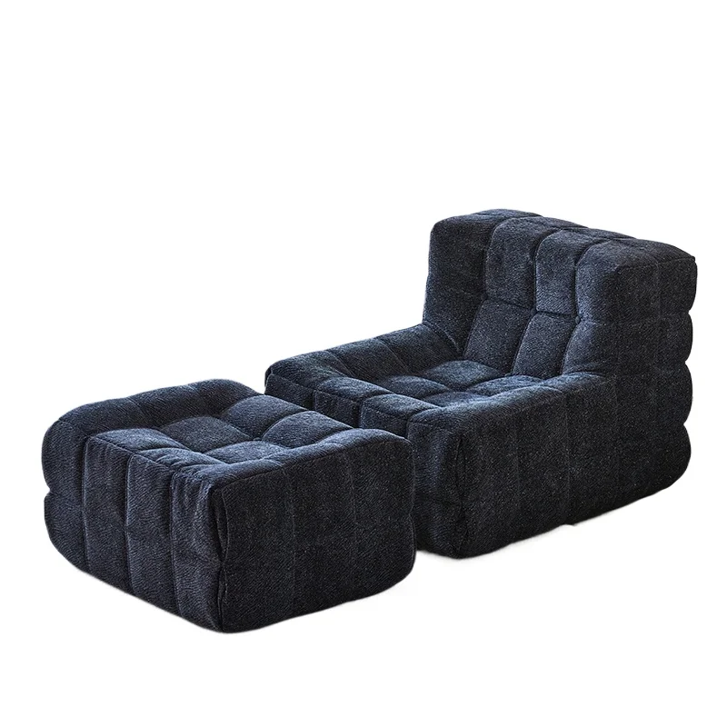 Sofa Chair Living Room Bedroom, Waffle Lazy Sofa Roll Bag Compression Sponge Sofa