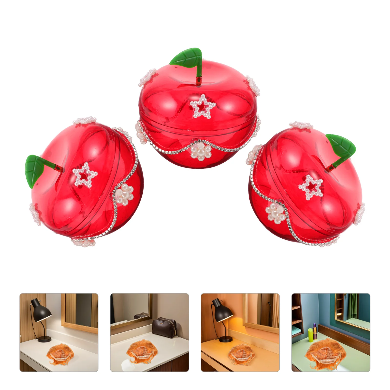 

6pcs Apple Box Christmas Apple Candy Box For Holiday Wedding Party Red Candy Storage Jars With Wedding Favor Boxes Lid