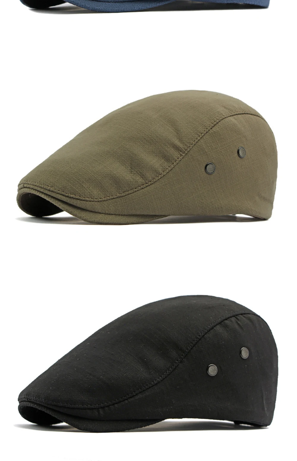 HT5116 Baskenmützen Frühling Sommer Kappen für Herren Damen Unisex Künstlerhut Atmungsaktive Leinen-Flachmütze Verstellbare Baskenmütze – Detail 13
