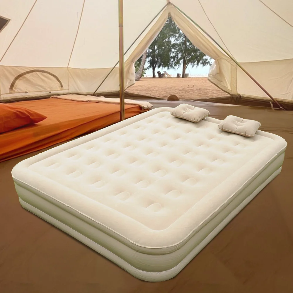 

Twin Mattress Comfortable Double Layer Air Bed Built-In Electric Pump PVC Waterproof Portable Inflatable Air Mattresses for