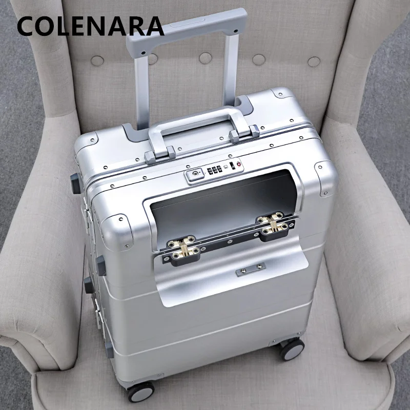 

COLENARA 24 "28-дюймовый чемодан на колесиках из алюминиевого магниевого сплава, 20 дюймов, мужской деловой посадочный бокс, чемодан на колесиках