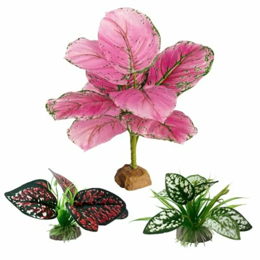 

Reptile Artificial Plants, Terrarium Plants Decorations Supplies, Aquarium Fish Tank Plants, Amphibian Habitat Hideout Tank Acc