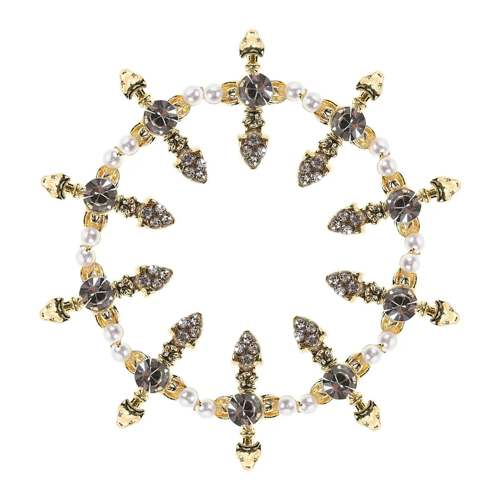 

10 шт. металлических украшений для ногтей в форме креста, декоративные элементы для маникюра, аксессуары для ногтей