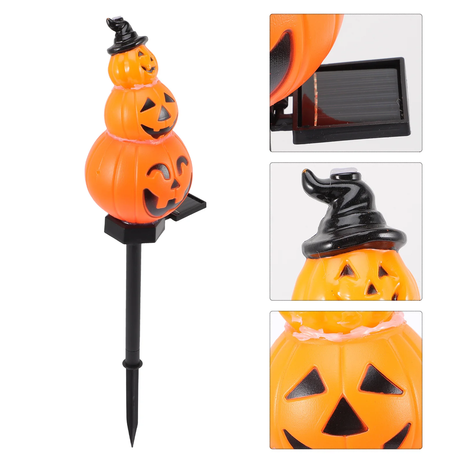 هالوين الديكور في الهواء الطلق ضوء اليقطين الشمسية حصة مصباح دائم البلاستيك مهرجان المناظر الطبيعية الشمسية هالوين اليقطين الخفيفة #5