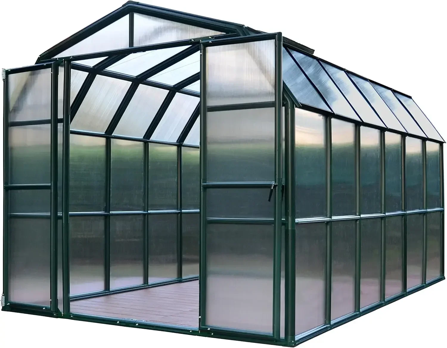 

2 | 8 Ft. x 12 Ft. Greenhouse, Large Clear Twin Wall Polycarbonate Heavy Duty Green House DIY Kit