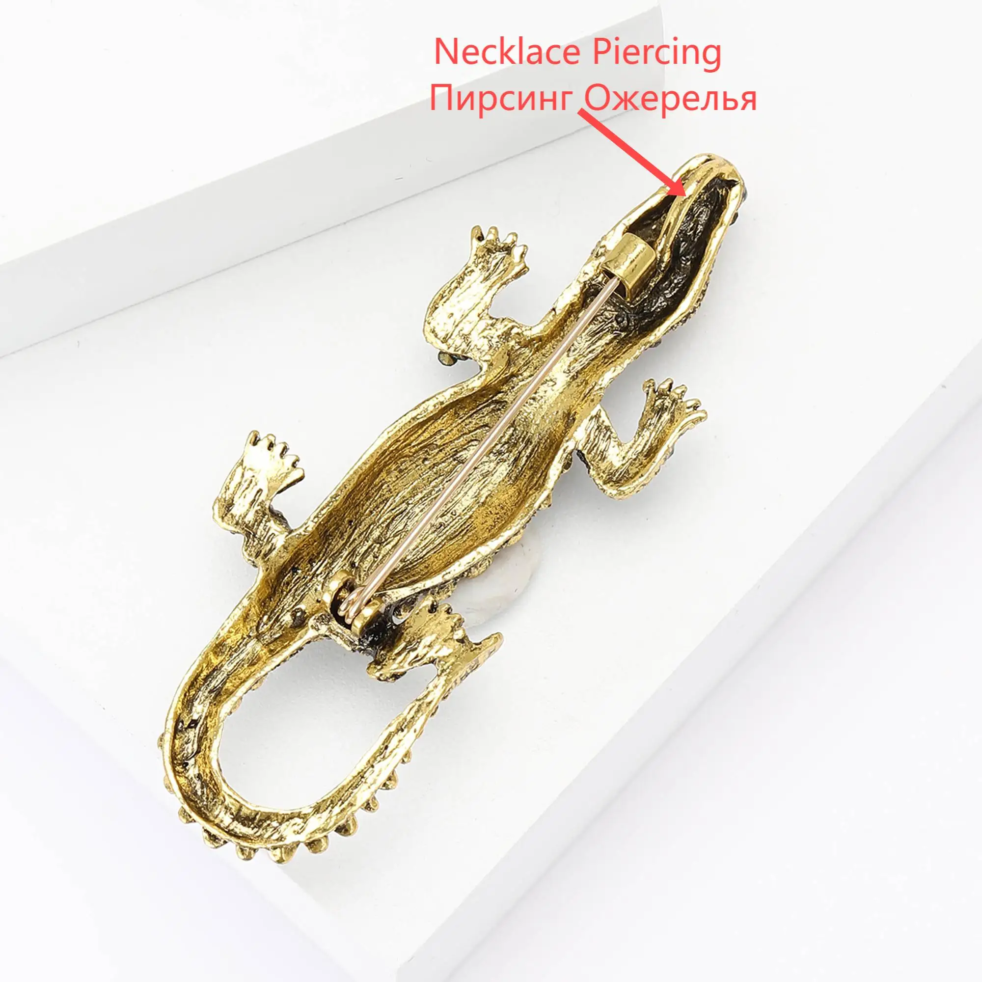 여성을위한 럭셔리 라인 석 악어 브로치 수생 동물 핀 이벤트 파티 선물 새로운 배낭 장식 의류 액세서리