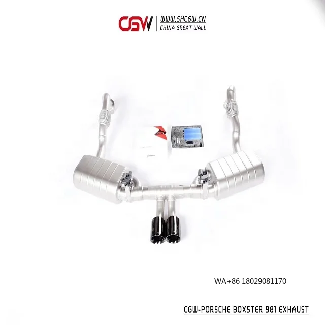 

Высококачественные двойные черные насадки на выхлопную систему Valvetronic из нержавеющей стали CGW для Boxster 981 2.9 3.4