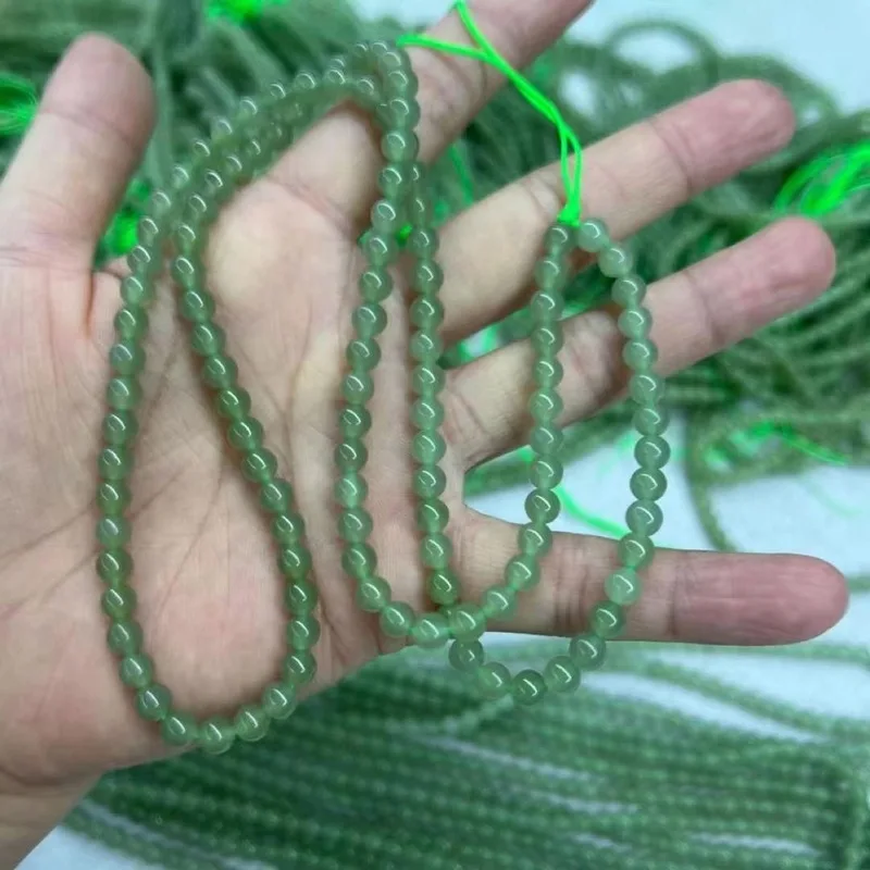 Qinghai Hotan Jade 5Mm Multi-Loop Bracelet Buddha Beads, And High Translucency