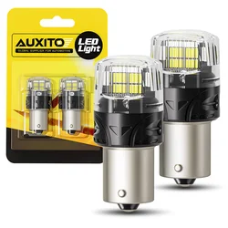 AUXITO 2Pcs 1156 P21W Ba15s LED Canbus Error Free DRL Reversing Light for Skoda Kia Car Parking Position Lamp Bulbs 12V White