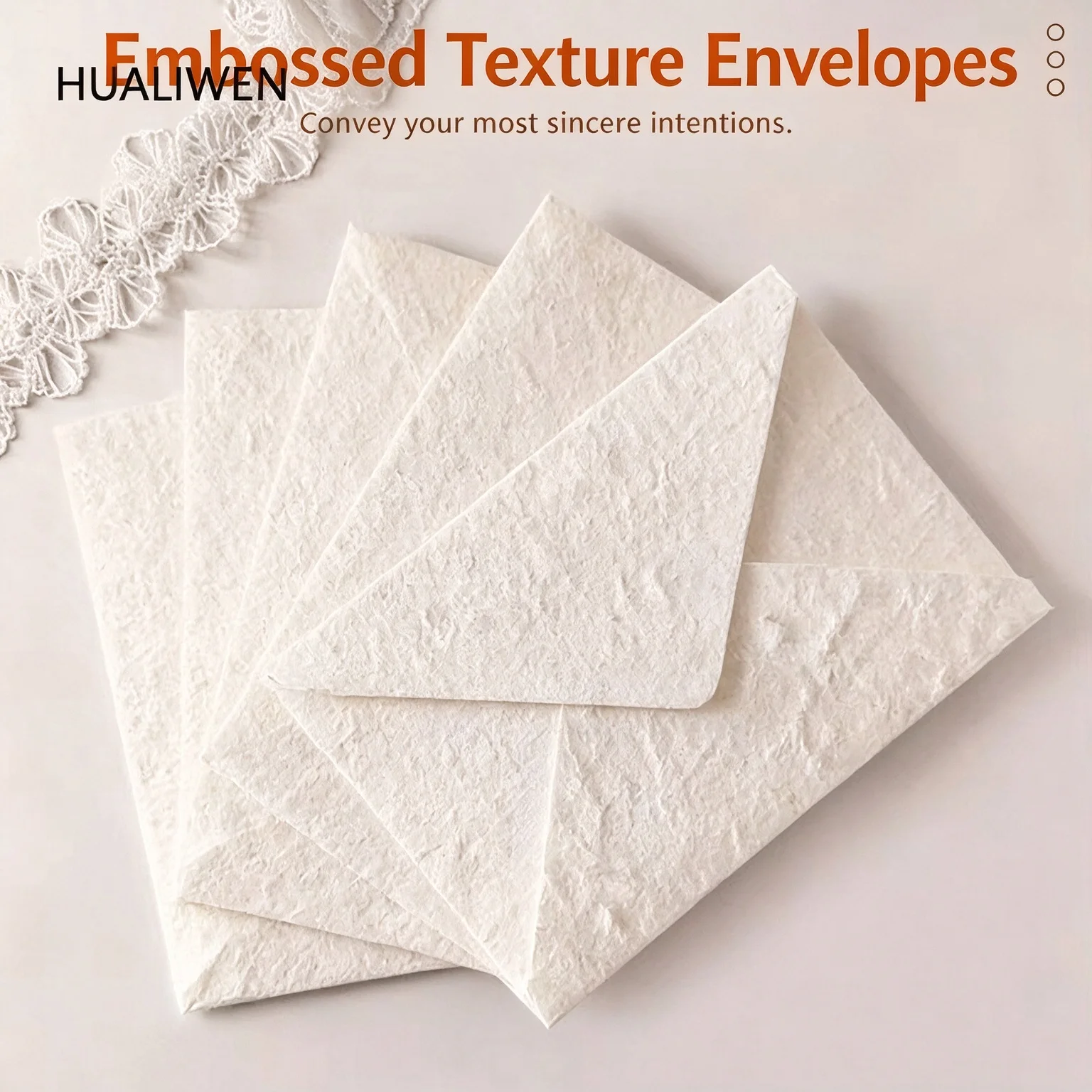 10pcs High-End Relief Texture Envelopes Retro Handmade Tissue Paper Wedding Invitation Wholesale