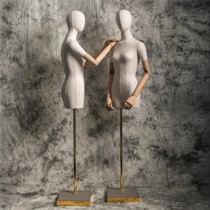 

Подставка для тела манекена для шитья женской руки, форма платья, ключичные деревянные украшения, гибкие женщины, регулируемая стойка