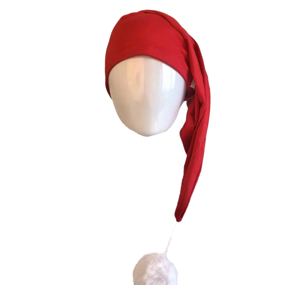 

Birthday Party Gift Elastic Night Sleeping Caps with Pom Ball Adjustable Stocking Santa Cap Sleepwear Hat Christmas